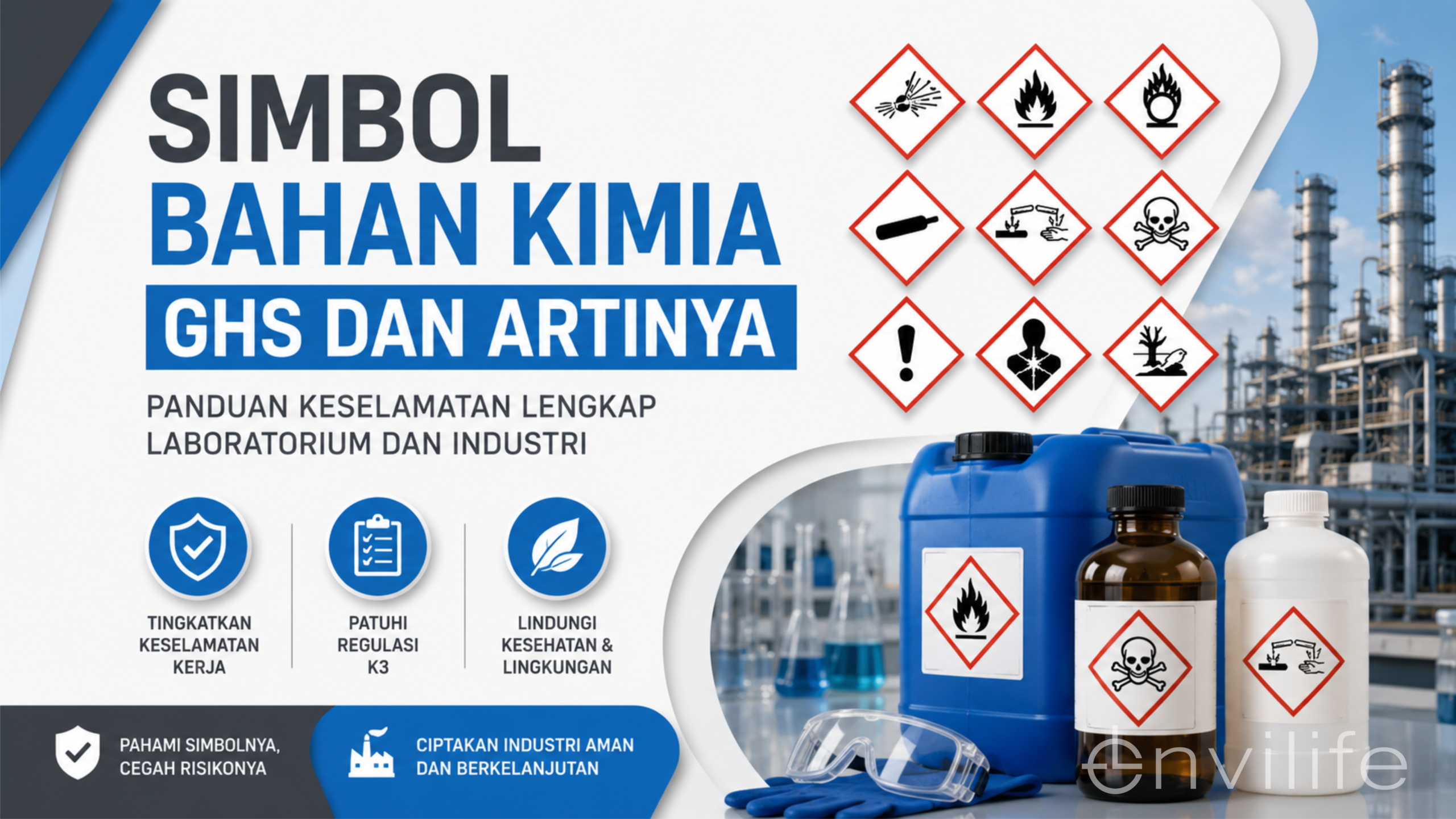 simbol bahan kimia GHS untuk keselamatan laboratorium dan industri