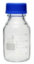 Laboratory Bottle with blue screw cap