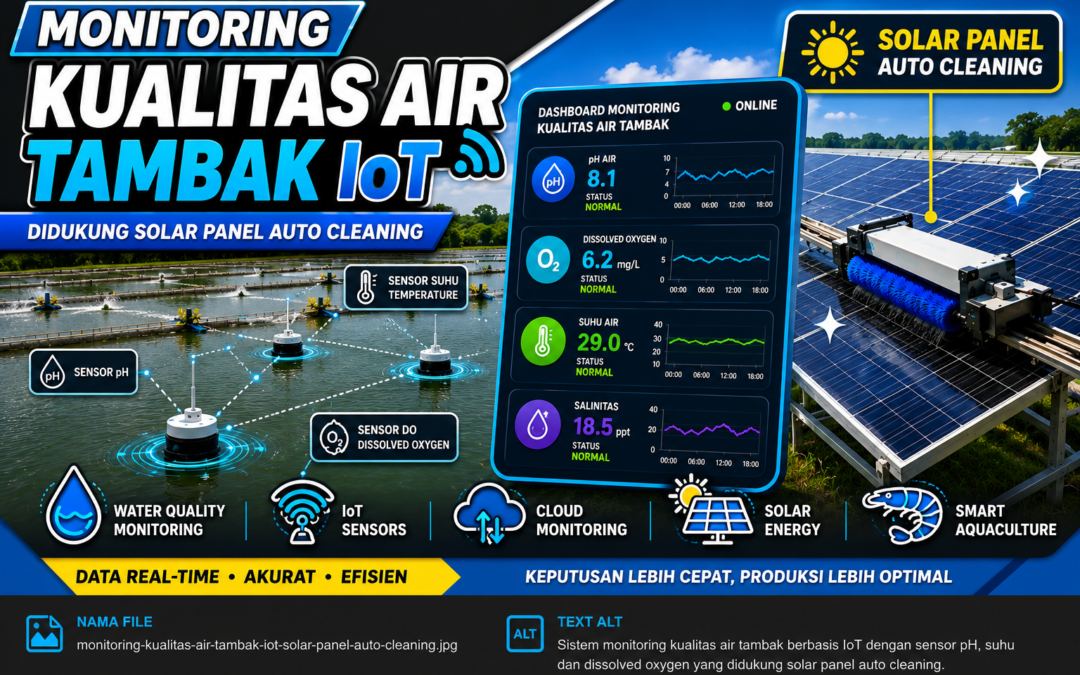 Sistem Monitoring Kualitas Air Tambak Berbasis IoT: Solusi Smart Aquaculture dengan Solar Panel Auto Cleaning