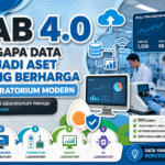 Transformasi laboratorium modern menuju Lab 4.0 melalui digitalisasi data, integrasi instrumen, smart laboratory, dan analisis berbasis data.